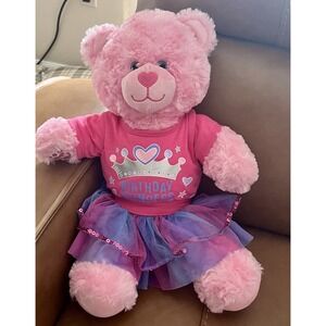 Build-A-Bear Pink Plush Teddy Bear Birthday Princess Outfit Tutu & Shirt Bundle
